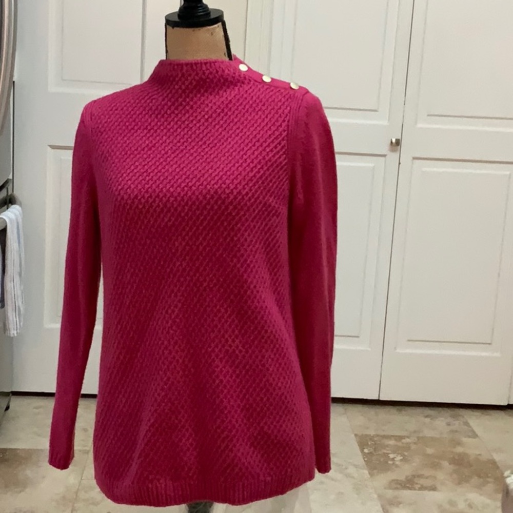 Talbots Fuchsia Mock Turtle Neck sweater